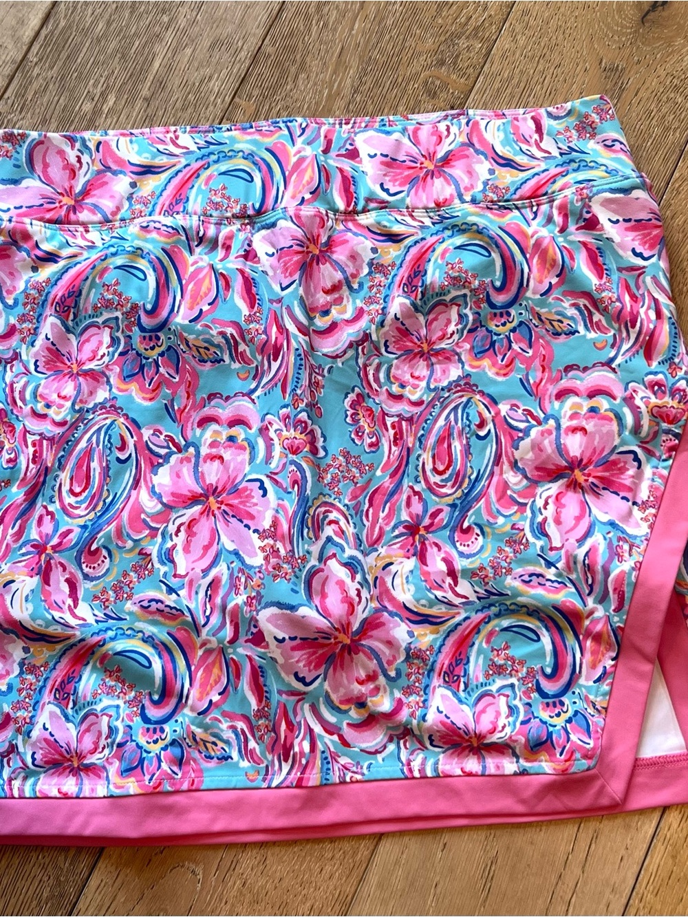 STELLA PARKER SPORT Skort Faux “Capri” Floral Wrap Skirt UPF 50+ Pink LARGE